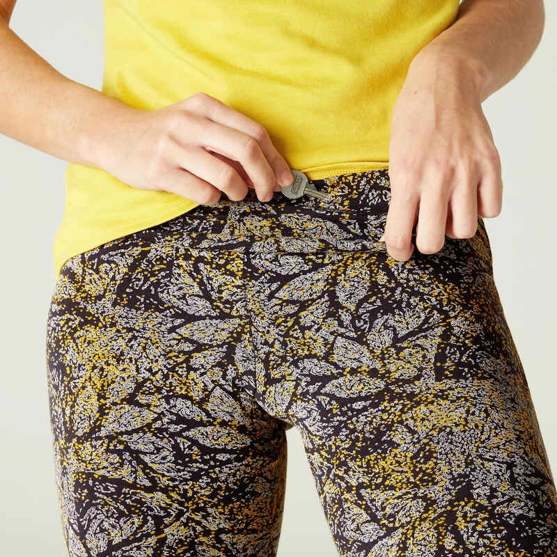 Legging Fitness 7/8 Coton Extensible Avec Mesh Femme - Jaune 6 Legging Fitness 7/8 Coton Extensible Avec Mesh Femme - Jaune – Image 6