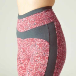 Legging Fitness Long Coton Extensible Taille Haute Femme - Rose Vif Avec Imprimé 11 Legging Fitness Long Coton Extensible Taille Haute Femme - Rose Vif Avec Imprimé -Magasin De Vêtements De Sport legging coton extensible fitness taille haute rose avec imprime 3