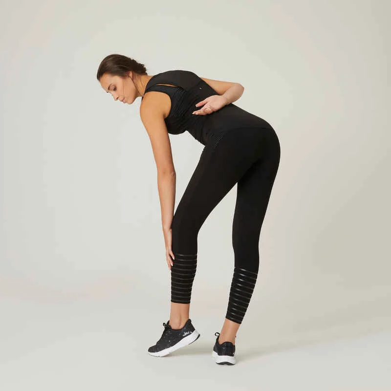 Legging Fitness 7/8 Coton Extensible Gainant Femme - Noir 2 Legging Fitness 7/8 Coton Extensible Gainant Femme - Noir – Image 2