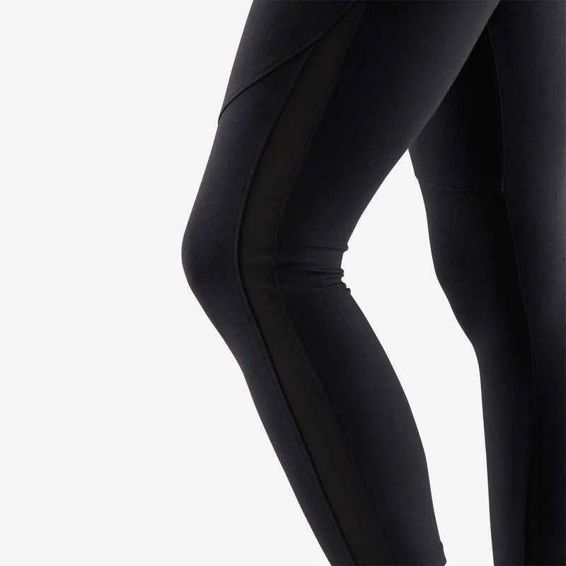 Legging Court De Sport Taille Haute 520 Femme 7/8 En Coton Noir 6 Legging Court De Sport Taille Haute 520 Femme 7/8 En Coton Noir – Image 6