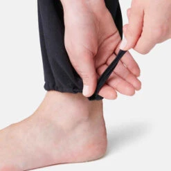 Legging Fitness Long Coton Extensible Bas Resserable Femme - Fit+ Noir -Magasin De Vêtements De Sport legging de sport regular 500 femme noir 4