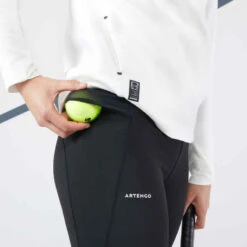 Artengo Legging Tennis Dry Femme - HIP BALL Noir -Magasin De Vêtements De Sport legging de tennis femme leg th 900 noir camo 4