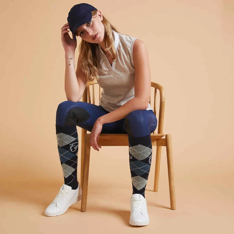 Legging équitation Femme Bleu 100 LIGHT 2 Legging équitation Femme Bleu 100 LIGHT – Image 2