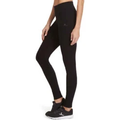 Legging FIT+ 500 Slim Gym & Pilates Femme Noir -Magasin De Vêtements De Sport legging fit 500 slim gym pilates femme noir 4