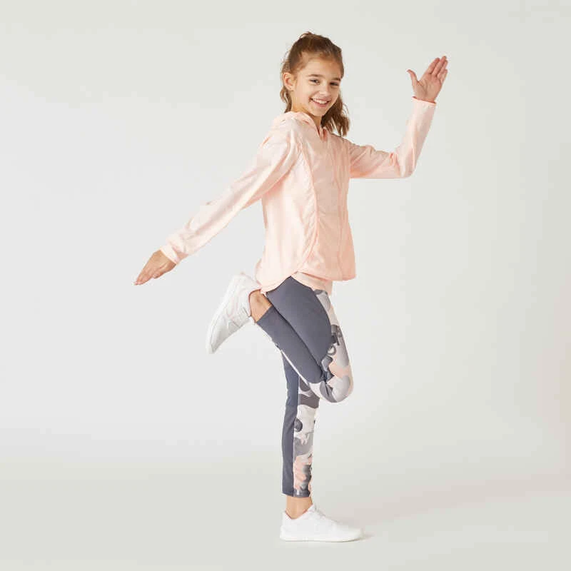 Legging Fille Synthétique Respirant - S500 Gris Et Rose Avec Imprimé 2 Legging Fille Synthétique Respirant - S500 Gris Et Rose Avec Imprimé – Image 2