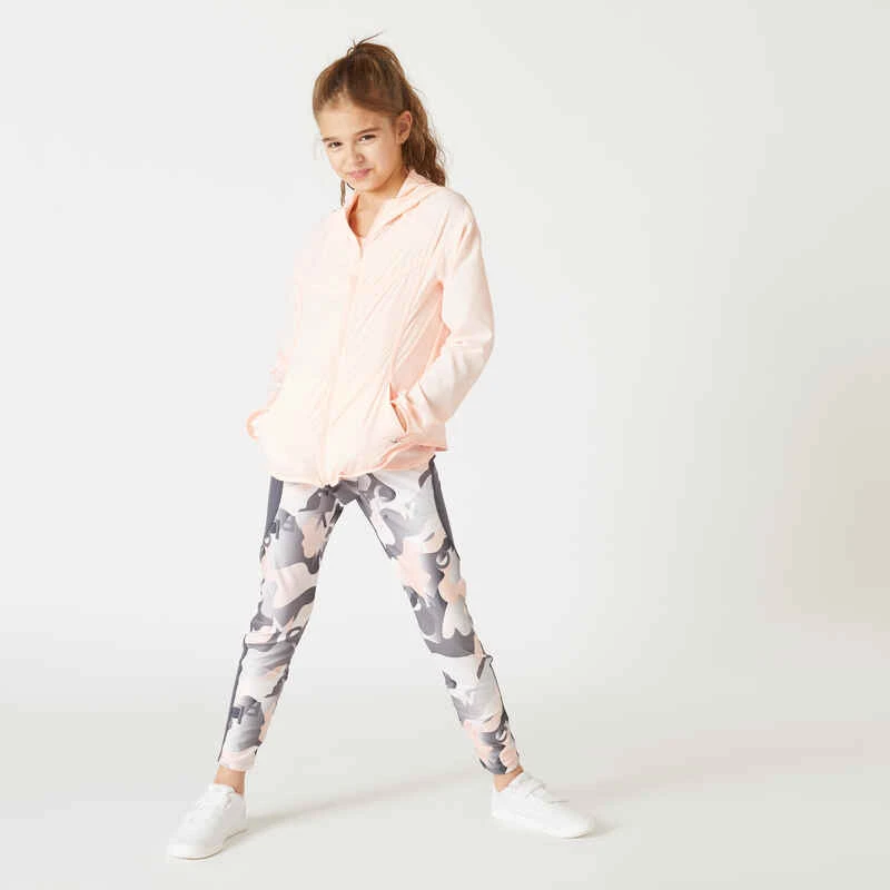 Legging Fille Synthétique Respirant - S500 Gris Et Rose Avec Imprimé 4 Legging Fille Synthétique Respirant - S500 Gris Et Rose Avec Imprimé – Image 4