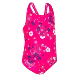 Maillot De Bain 1 Pièce Bébé Fille Rose Imprimé Fleurs
