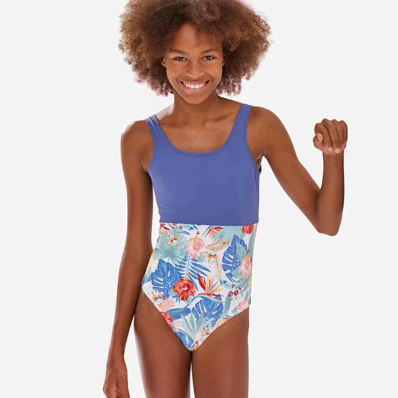 MAILLOT DE BAIN 1 PIECE FILLE 500 VIOLET 2 MAILLOT DE BAIN 1 PIECE FILLE 500 VIOLET – Image 2