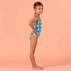 Maillot De Bain Bébé Fille Une Pièce Bleu Avec Imprimé Fleurs -Magasin De Vêtements De Sport maillot de bain bebe fille une piece bleu avec imprime fleurs 3