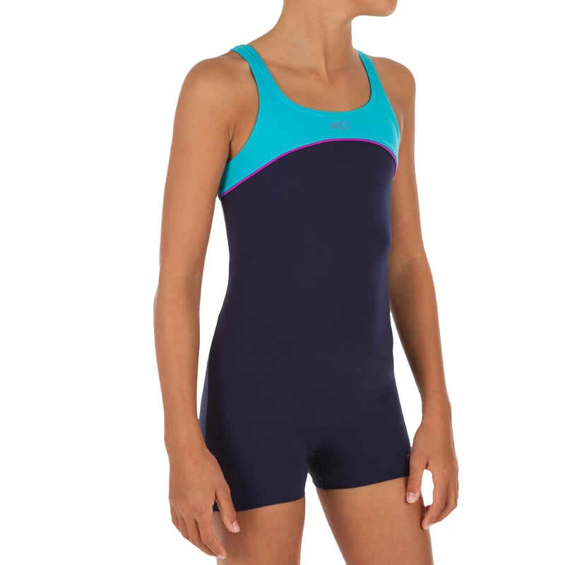 Maillot De Bain De Natation Fille Une Pièce Taïs Shorty Bleu 1 Maillot De Bain De Natation Fille Une Pièce Taïs Shorty Bleu
