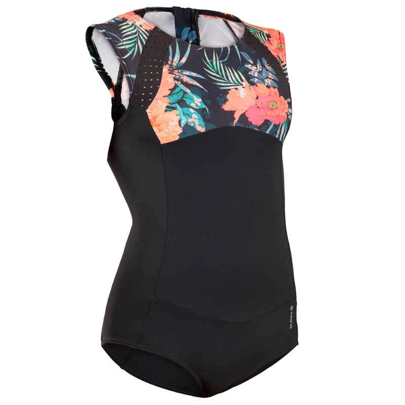 Maillot De Bain 1 Pièce NOIR ROUGE MANLY 900 2 Maillot De Bain 1 Pièce NOIR ROUGE MANLY 900 – Image 2