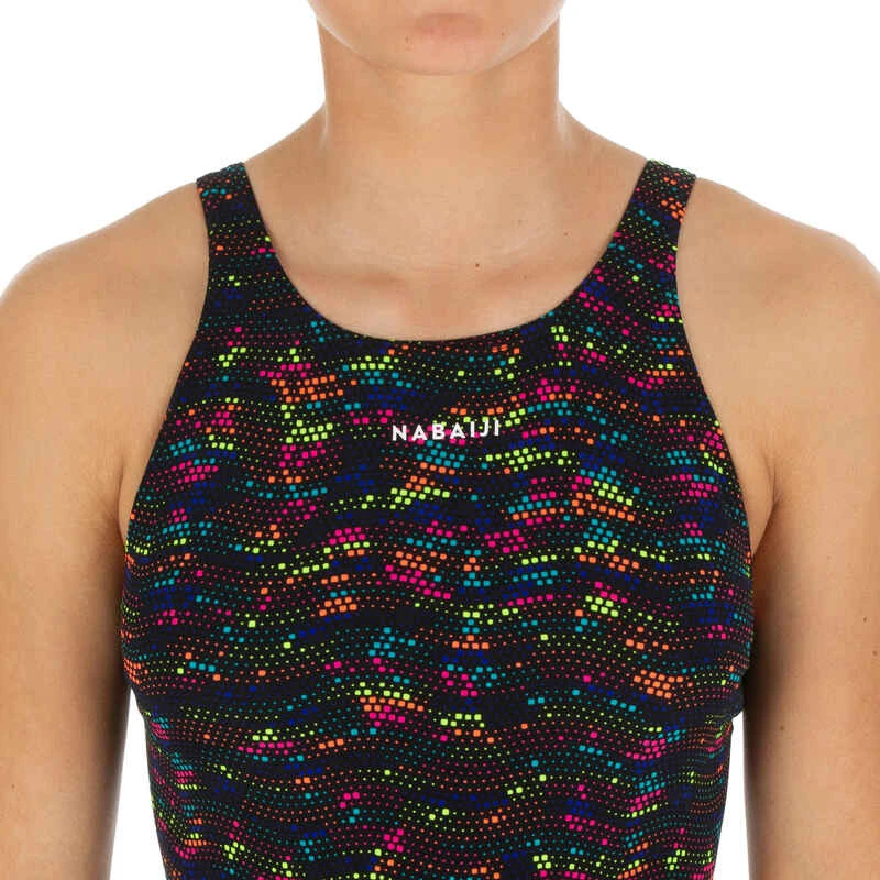 Maillot De Bain Une Pièce De Natation Fille Kamiye Print Fire Noir / Jaune 4 Maillot De Bain Une Pièce De Natation Fille Kamiye Print Fire Noir / Jaune – Image 4