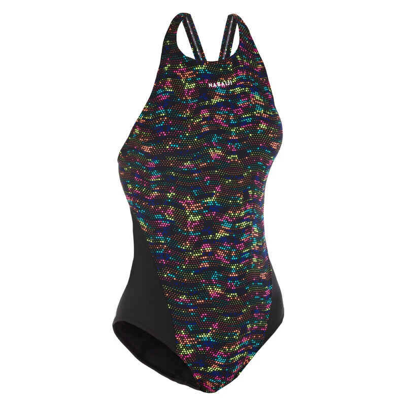 Maillot De Bain Une Pièce De Natation Fille Kamiye Print Fire Noir / Jaune 5 Maillot De Bain Une Pièce De Natation Fille Kamiye Print Fire Noir / Jaune – Image 5