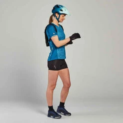 Rockrider MAILLOT MANCHES COURTES VELO VTT ST 100 FEMME TURQUOISE -Magasin De Vêtements De Sport maillot manches courtes vtt st 100 femme turquoise 4
