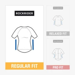 Rockrider MAILLOT MANCHES COURTES VELO VTT ST 100 FEMME TURQUOISE -Magasin De Vêtements De Sport maillot manches courtes vtt st 100 femme turquoise 5