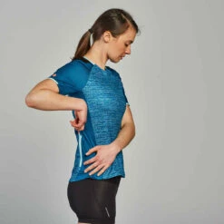 Rockrider MAILLOT MANCHES COURTES VELO VTT ST 100 FEMME TURQUOISE -Magasin De Vêtements De Sport maillot manches courtes vtt st 100 femme turquoise 6