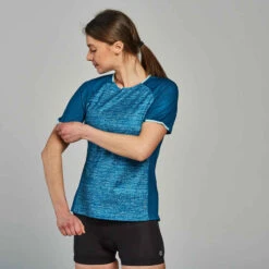 Rockrider MAILLOT MANCHES COURTES VELO VTT ST 100 FEMME TURQUOISE -Magasin De Vêtements De Sport maillot manches courtes vtt st 100 femme turquoise 7