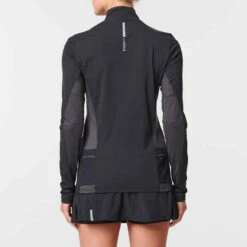 MAILLOT DE TRAIL RUNNING MANCHES LONGUES ZIP FEMME NOIR BRONZE -Magasin De Vêtements De Sport maillot manches longues trail running femme noir bronze 7