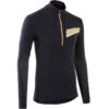 MAILLOT DE TRAIL RUNNING MANCHES LONGUES ZIP HOMME NOIR BRONZE
