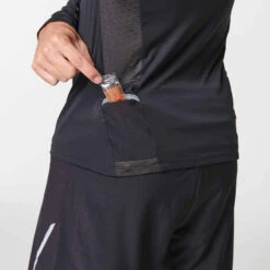 MAILLOT DE TRAIL RUNNING MANCHES LONGUES ZIP HOMME NOIR BRONZE -Magasin De Vêtements De Sport maillot manches longues trail running homme noir bronze 4