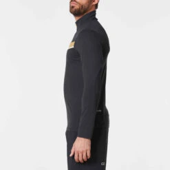 MAILLOT DE TRAIL RUNNING MANCHES LONGUES ZIP HOMME NOIR BRONZE -Magasin De Vêtements De Sport maillot manches longues trail running homme noir bronze 8