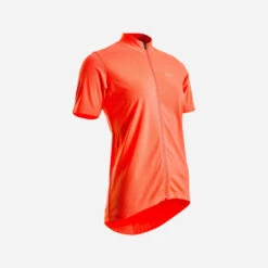 Maillot Manches Courtes Vélo 100 Femme Corail