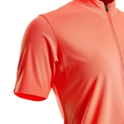 Maillot Manches Courtes Vélo 100 Femme Corail -Magasin De Vêtements De Sport maillot velo route manches courtes femme 100 corail 3