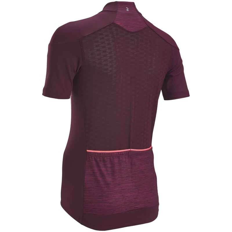 MAILLOT VELO ROUTE MANCHES COURTES FEMME 500 BORDEAUX 2 MAILLOT VELO ROUTE MANCHES COURTES FEMME 500 BORDEAUX – Image 2
