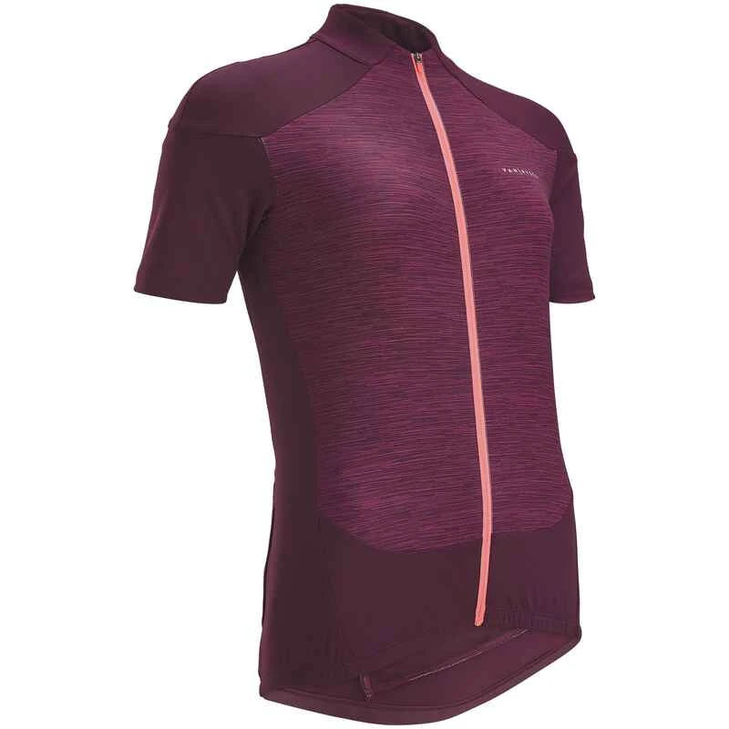 MAILLOT VELO ROUTE MANCHES COURTES FEMME 500 BORDEAUX 1 MAILLOT VELO ROUTE MANCHES COURTES FEMME 500 BORDEAUX