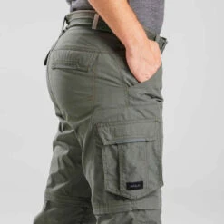 Pantalon Cargo Modulable De Trek Voyage - TRAVEL 100 MODUL Kaki Homme -Magasin De Vêtements De Sport pantalon cargo modulable de trek voyage travel 100 modul kaki homme 10