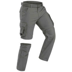 Pantalon Cargo Modulable De Trek Voyage - TRAVEL 100 MODUL Kaki Homme