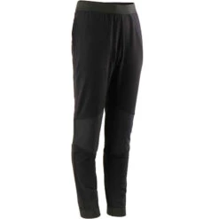 Pantalon Coton Respirant, Résistant Slim Léger 500 Garçon GYM ENFANT Noir