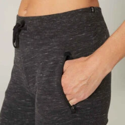 Pantalon Jogging Slim Fitness Femme - 520 Gris Chiné -Magasin De Vêtements De Sport pantalon de jogging 520 femme gris 3