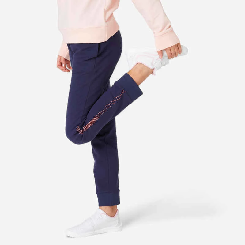 Pantalon De Jogging French Terry Droit Coton Enfant Fille - 100 Marine 1 Pantalon De Jogging French Terry Droit Coton Enfant Fille - 100 Marine