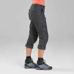 Pantalon De Trek Voyage - TRAVEL 100 Gris Femme -Magasin De Vêtements De Sport pantalon de trek voyage travel 100 kaki femme 5