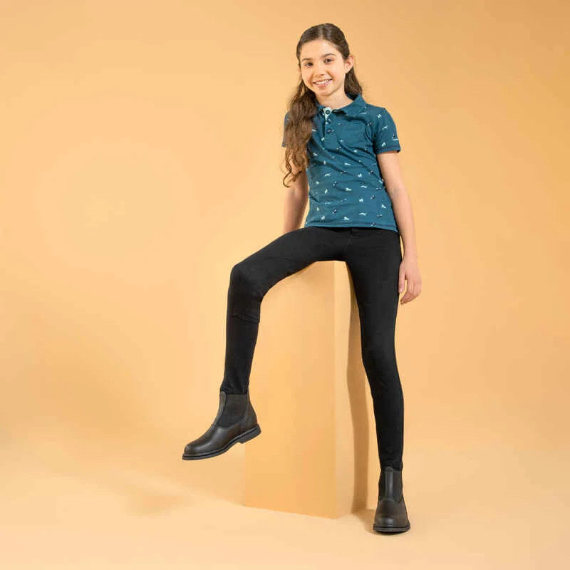 Pantalon équitation Enfant 100 Noir 2 Pantalon équitation Enfant 100 Noir – Image 2