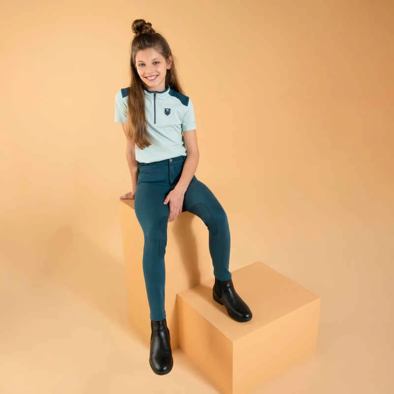 Pantalon équitation Enfant 140 Bleu Pétrole 4 Pantalon équitation Enfant 140 Bleu Pétrole – Image 4