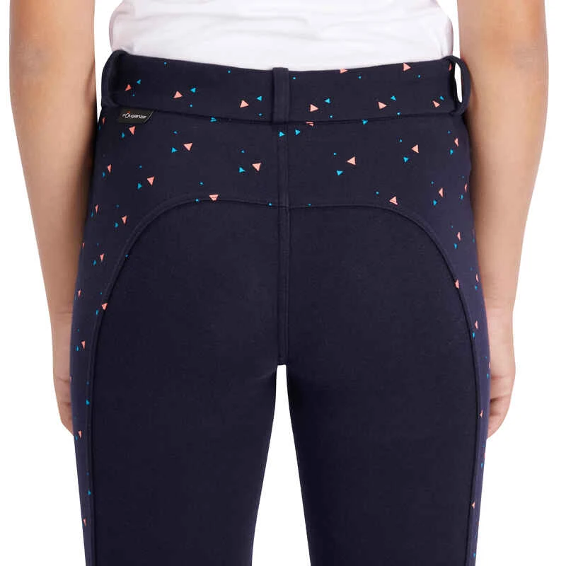 Pantalon équitation Fille 120 PRINT Marine à Points Rose 12 Pantalon équitation Fille 120 PRINT Marine à Points Rose – Image 12