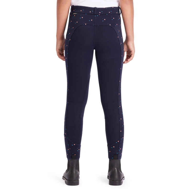Pantalon équitation Fille 120 PRINT Marine à Points Rose 6 Pantalon équitation Fille 120 PRINT Marine à Points Rose – Image 6