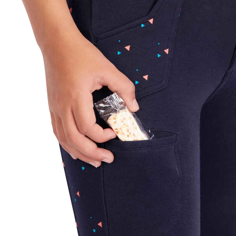 Pantalon équitation Fille 120 PRINT Marine à Points Rose 10 Pantalon équitation Fille 120 PRINT Marine à Points Rose – Image 10