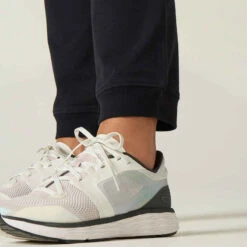 Pantalon Jogging Fitness Femme Coton Coupe Droite Sans Poche - 120 Noir -Magasin De Vêtements De Sport pantalon jogging leger fitness coupe droite noir 5