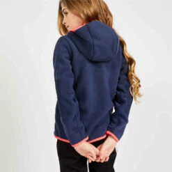 Tribord Veste Polaire Chaude Réversible Enfant Sailing 500 Navy Rose -Magasin De Vêtements De Sport polaire reversible enfant 500 reversible bleu fluo 4