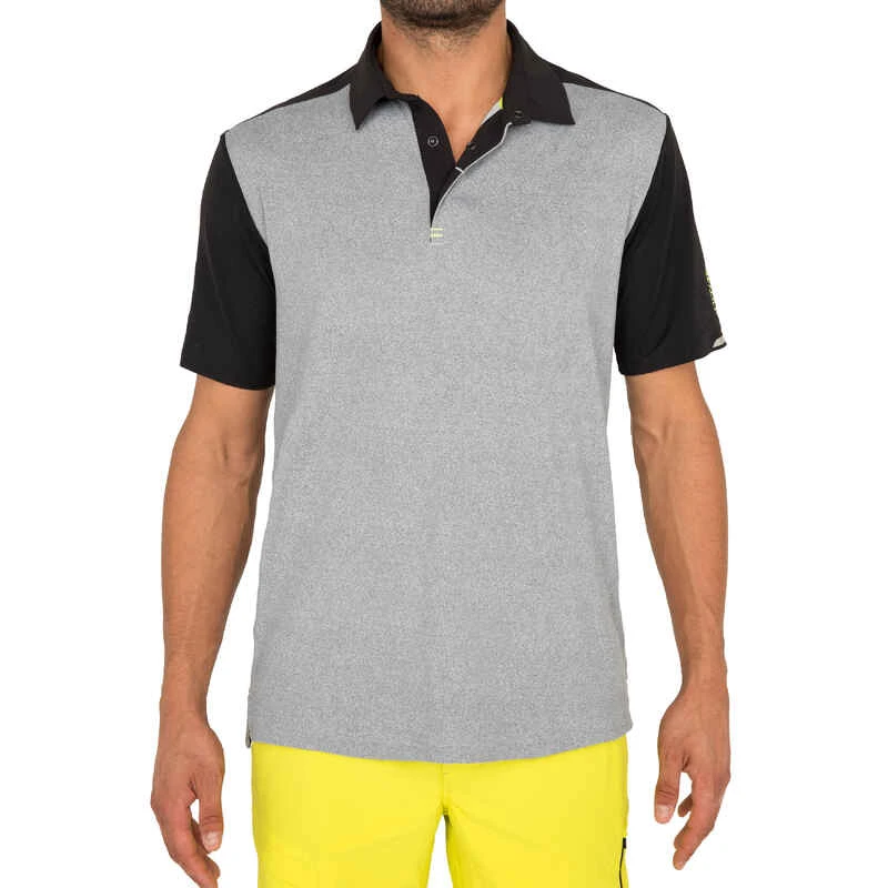 Tribord Polo Manches Courtes De Voile Homme Race 500 Gris Chiné 3 Tribord Polo Manches Courtes De Voile Homme Race 500 Gris Chiné – Image 3