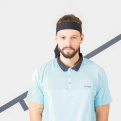 Polo Tennis Manches Courtes Homme - ARTENGO DRY Bleu Ciel Gris -Magasin De Vêtements De Sport polo tennis manches courtes homme tpo dry marine bleu ciel 4