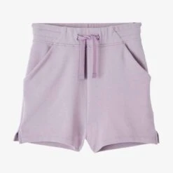 Short Fitness Femme Coton Avec Poche - 520 Mauve -Magasin De Vêtements De Sport short fitness femme majorite coton ecru 5