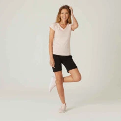Short Coton Fitness Fit+ Coupe Droite Noir 7 Short Coton Fitness Fit+ Coupe Droite Noir -Magasin De Vêtements De Sport short regular fit 500 femme noir 2