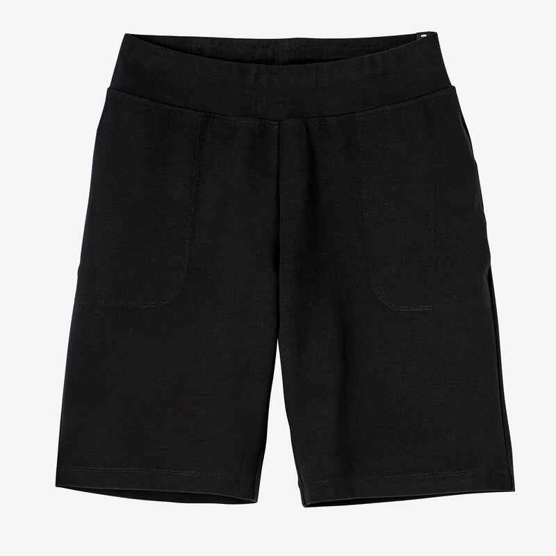 Short Coton Fitness Fit+ Coupe Droite Noir 5 Short Coton Fitness Fit+ Coupe Droite Noir – Image 5