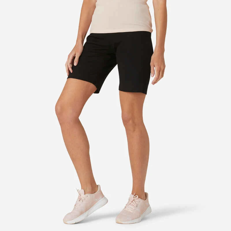 Short Coton Fitness Fit+ Coupe Droite Noir 1 Short Coton Fitness Fit+ Coupe Droite Noir