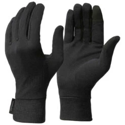 Sous-gants En Soie De Trekking Montagne - MT 500 Noir - Adulte