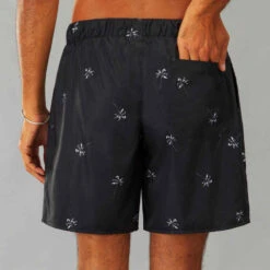 Surf Boardshort Standard 100 PALMITO BLACK -Magasin De Vêtements De Sport surf boardshort standard 100 cosmic corail 4